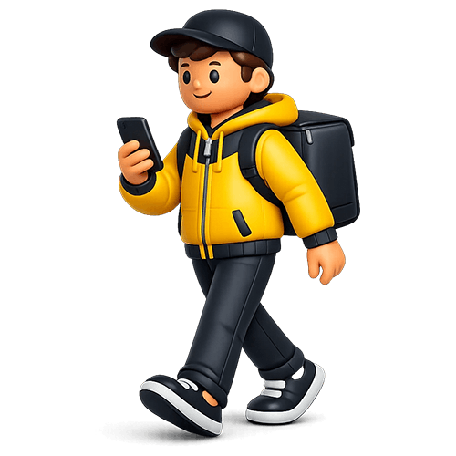 Пеший курьер Яндекса в Минске